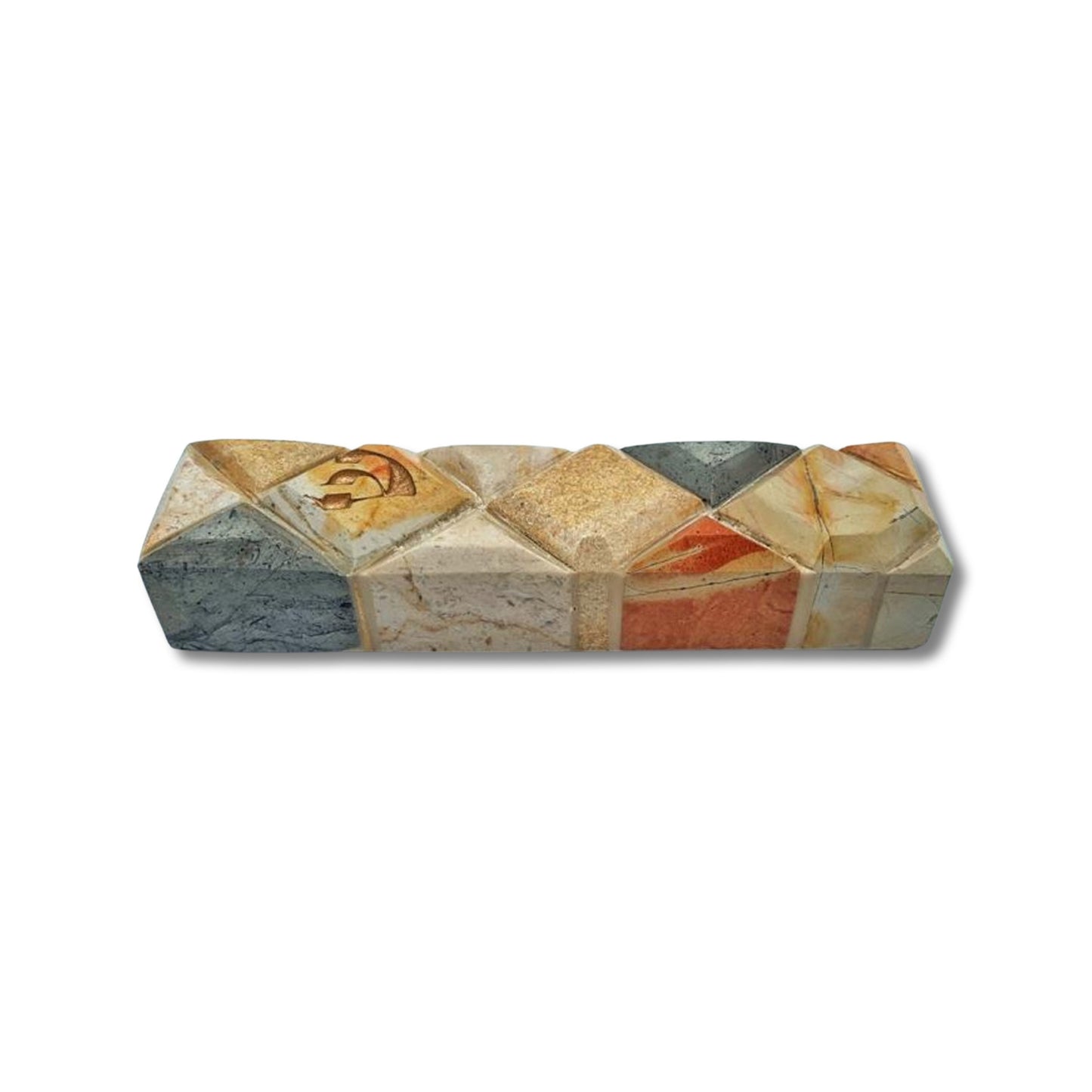 Colorful Jerusalem Stone Mezuzah case