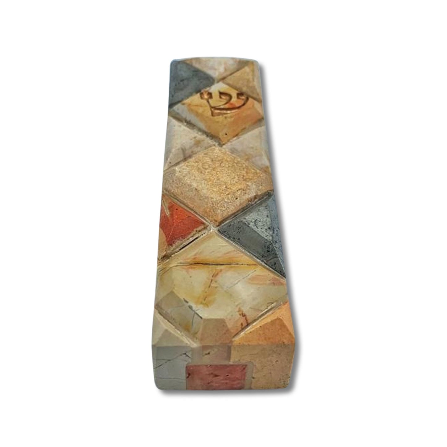 Colorful Jerusalem Stone Mezuzah case