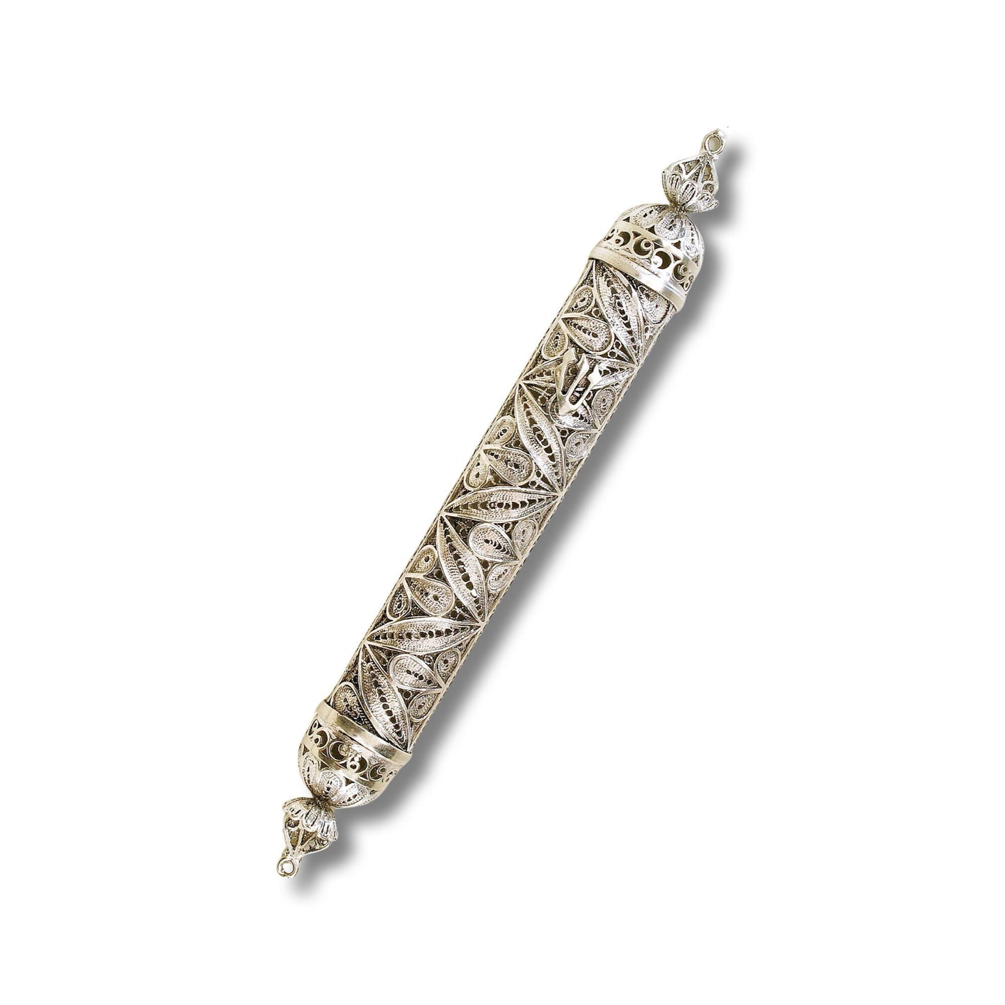 Sterling Silver Flower Mezuzah case