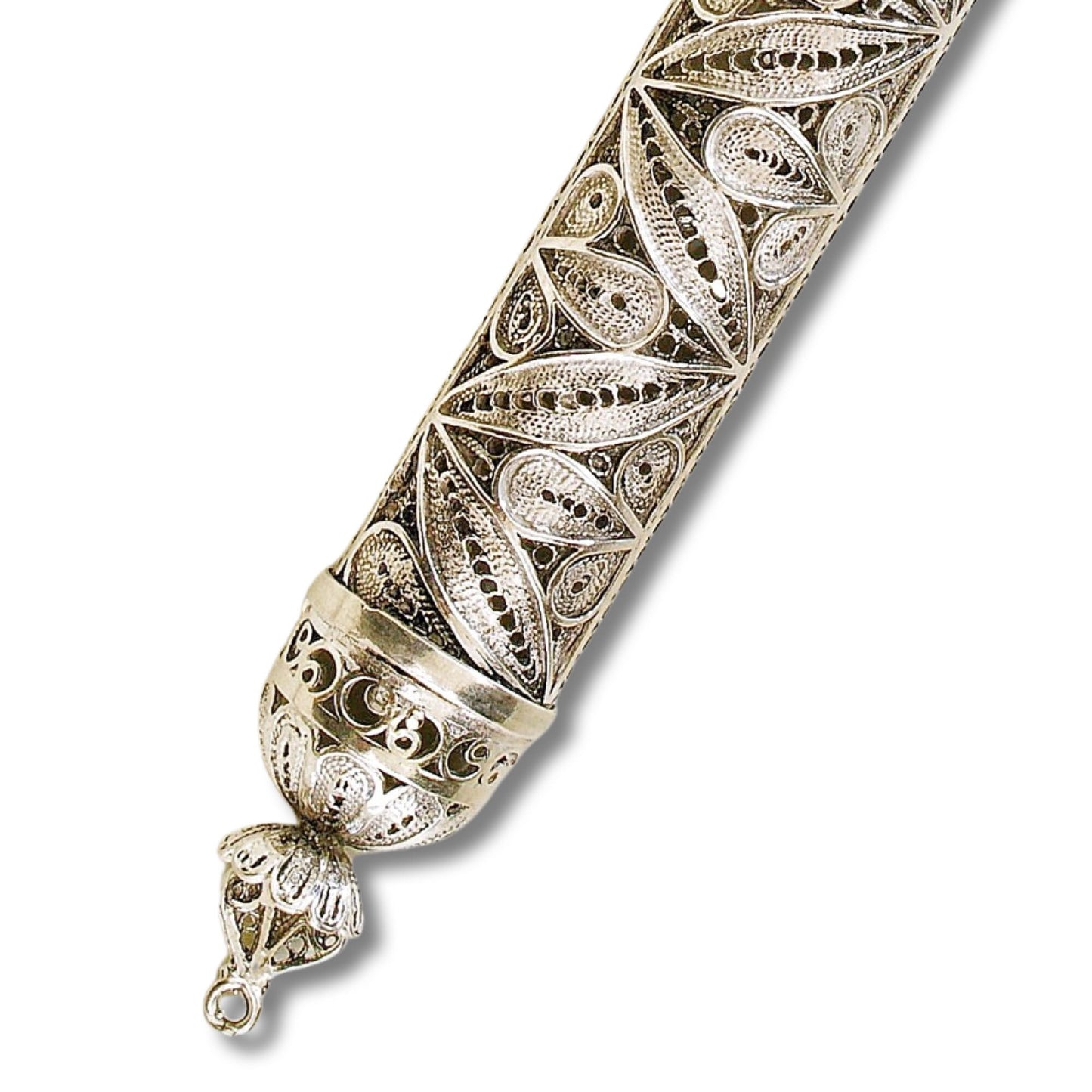 Sterling Silver Flower Mezuzah case