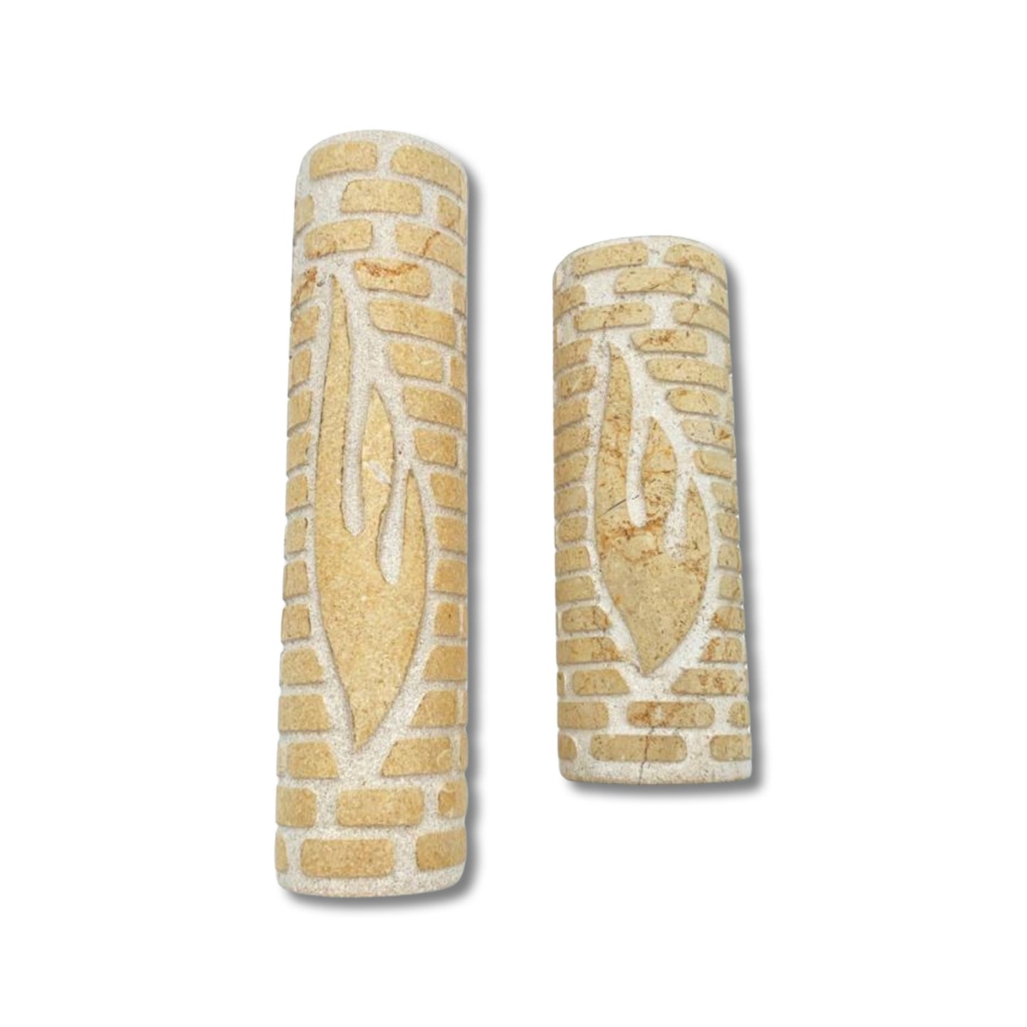 Fire Shin Jerusalem Stone Mezuzah