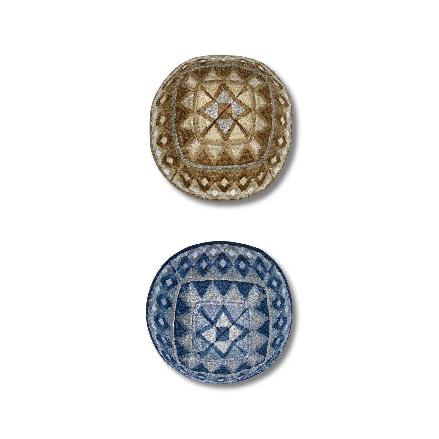 Blue/Gold Embroidered Kippah