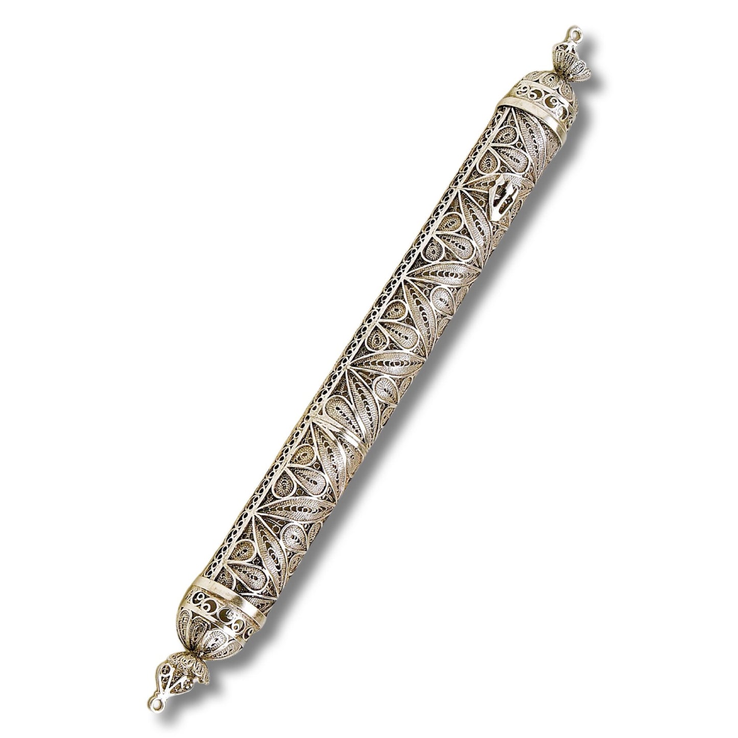 Sterling Silver Flower Mezuzah case