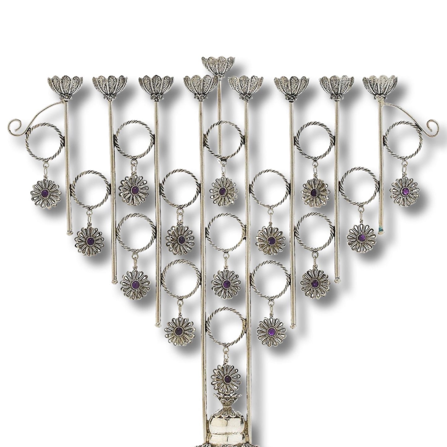 Big Sterling Silver Hanukkah Menorah