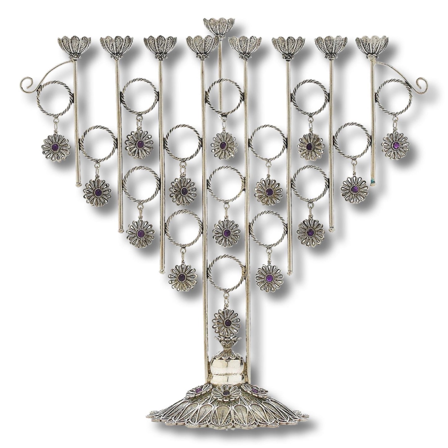 Big Sterling Silver Hanukkah Menorah