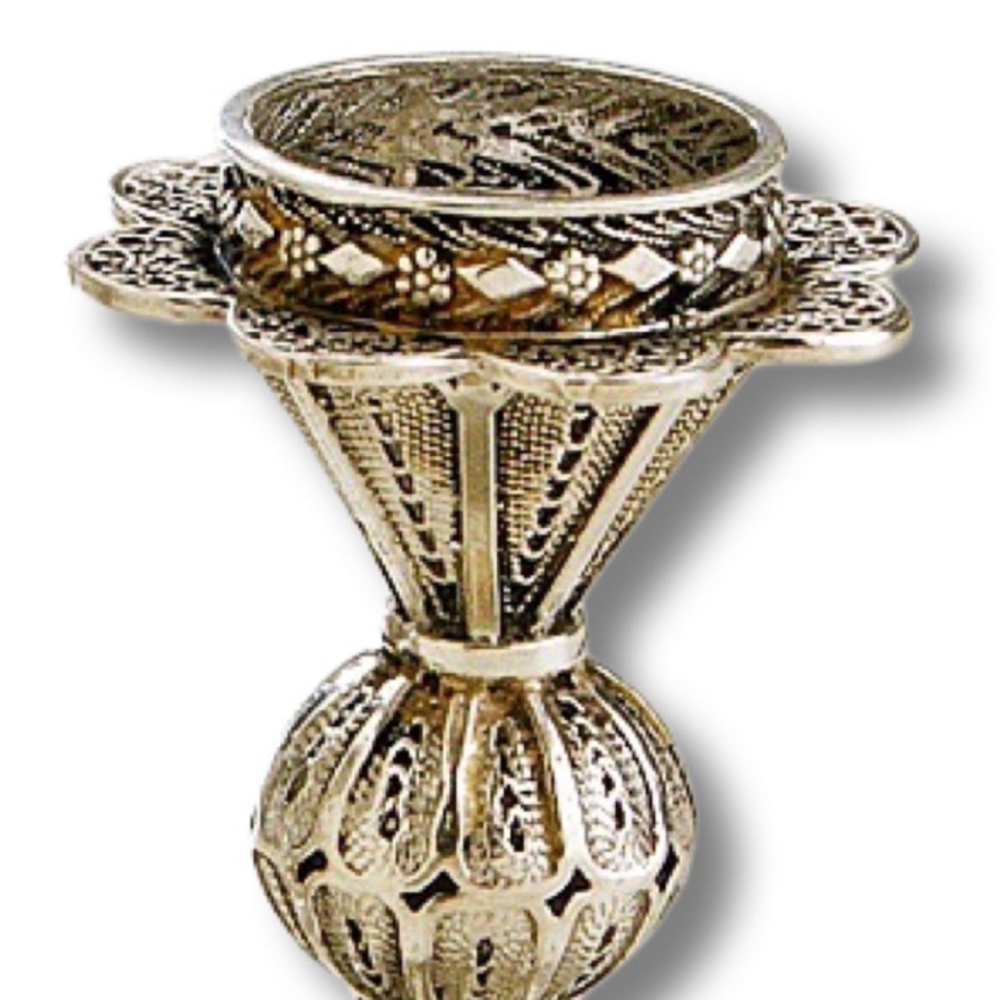 Mini Sterling Silver Shabbat Candle Holders Yemenite Filigree art Pamot