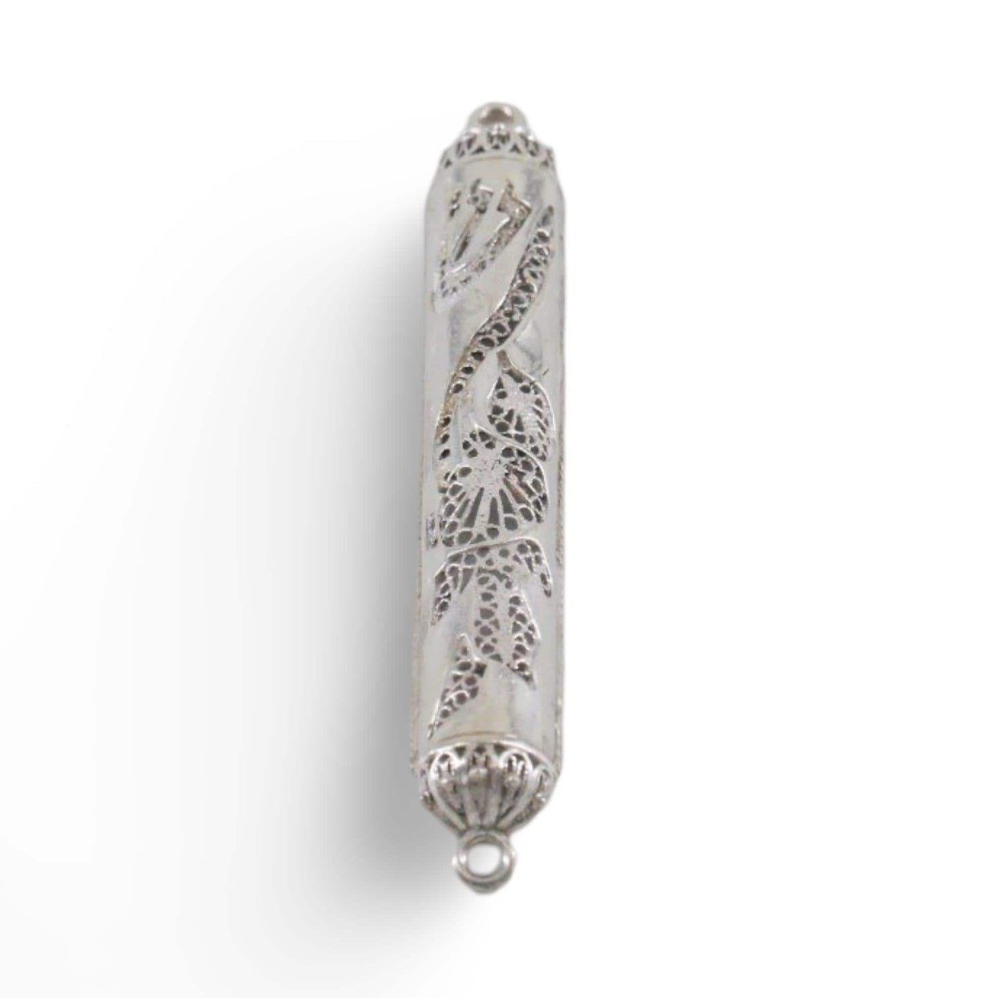 Small Silver Mezuzah case, handmade Yemenite filigree