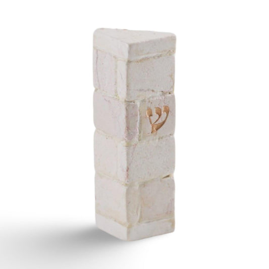 Triangle Jerusalem Stone Mezuzah