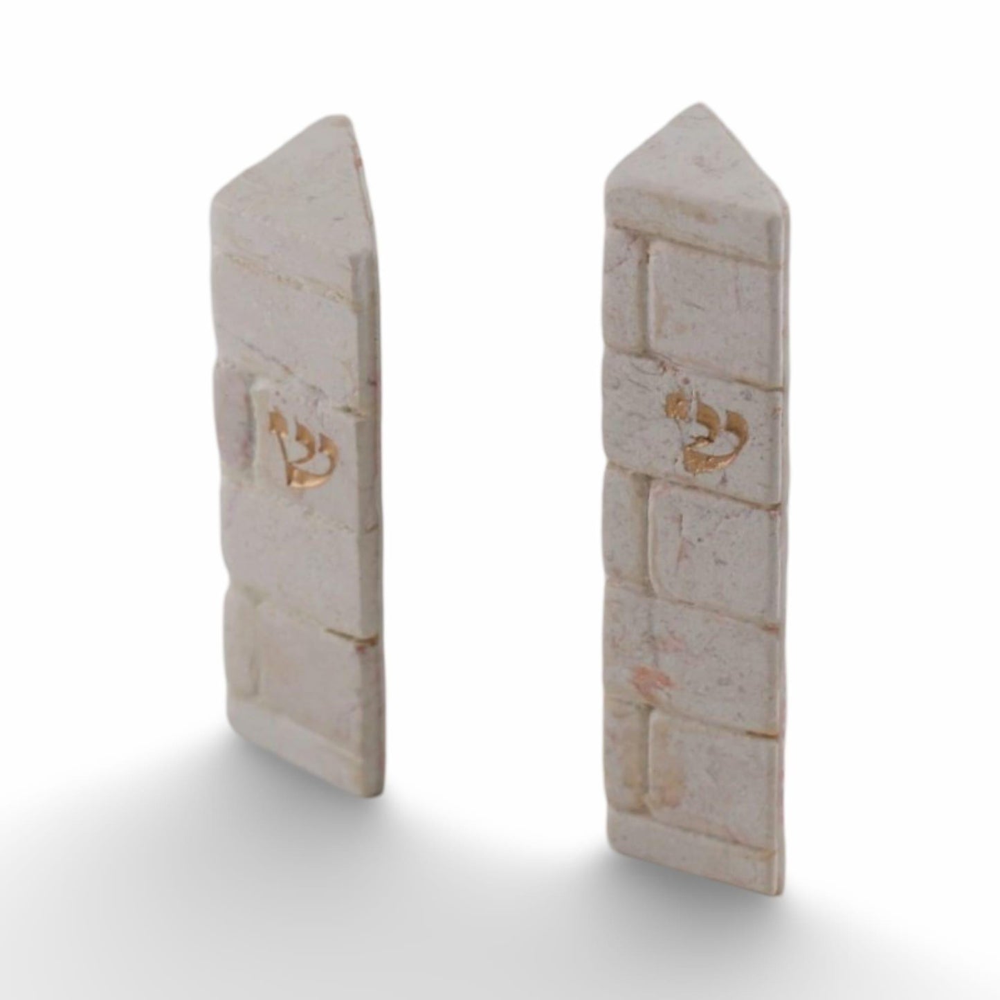 Triangle Jerusalem Stone Mezuzah