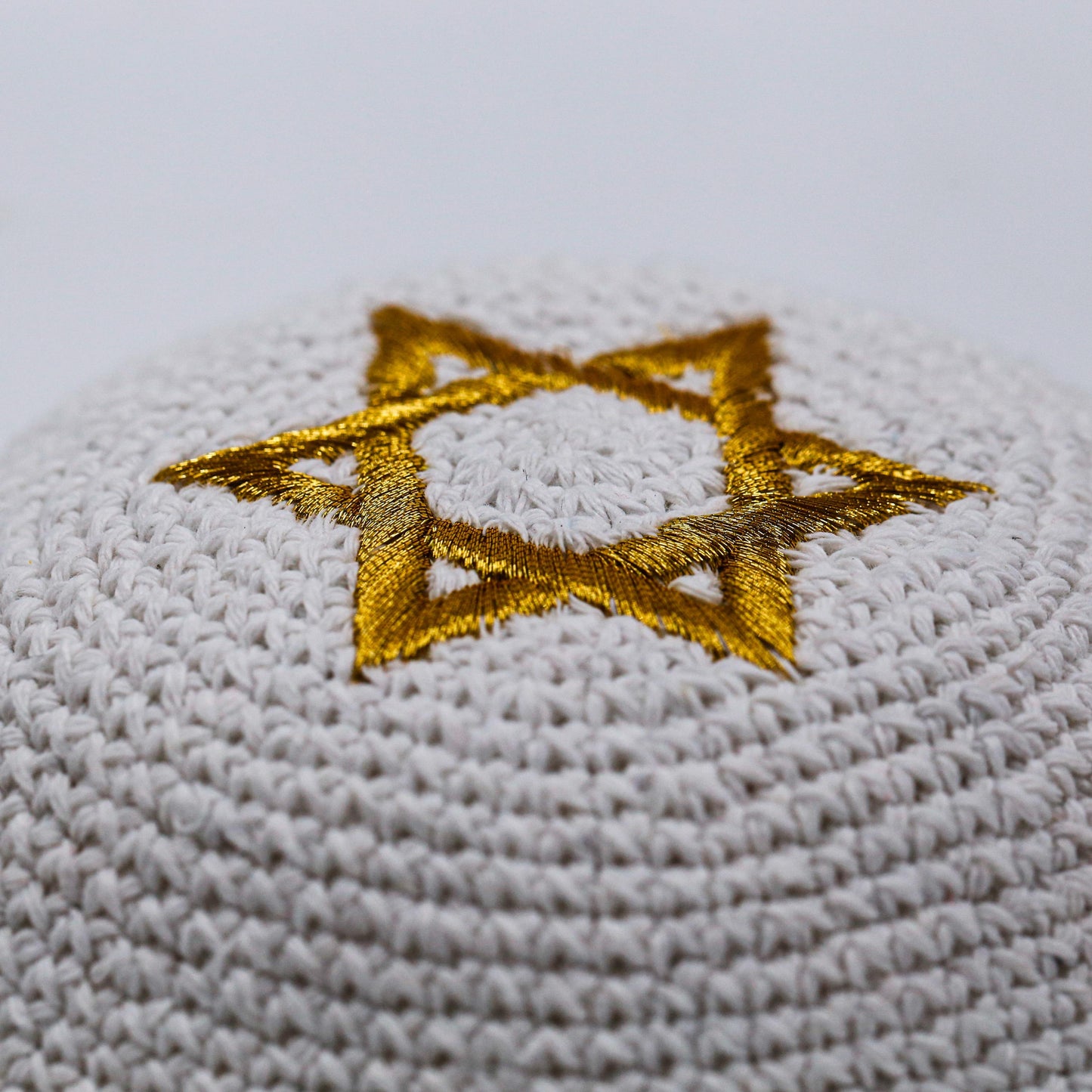 White & Gold Kippah