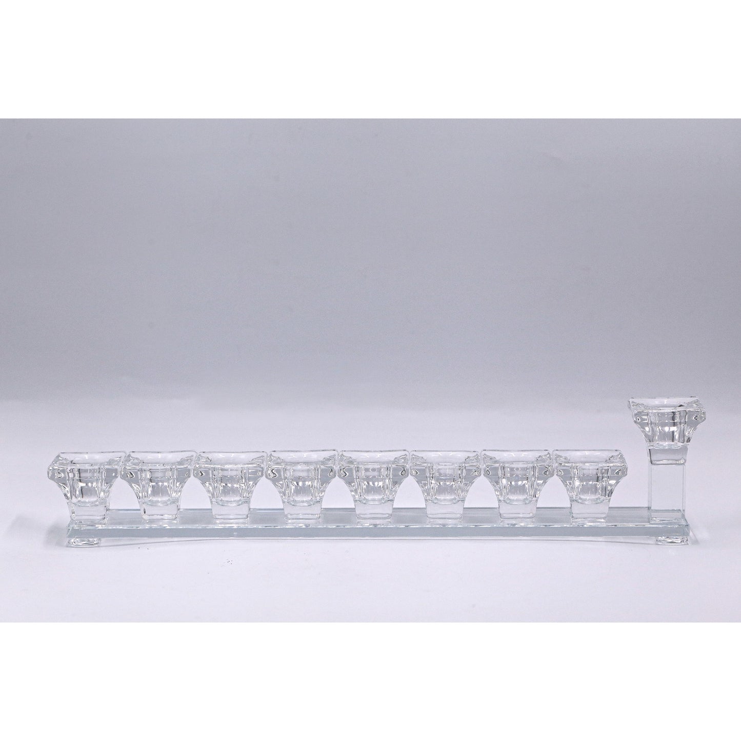 Glass Hanukkah Menorah for Oil Candles