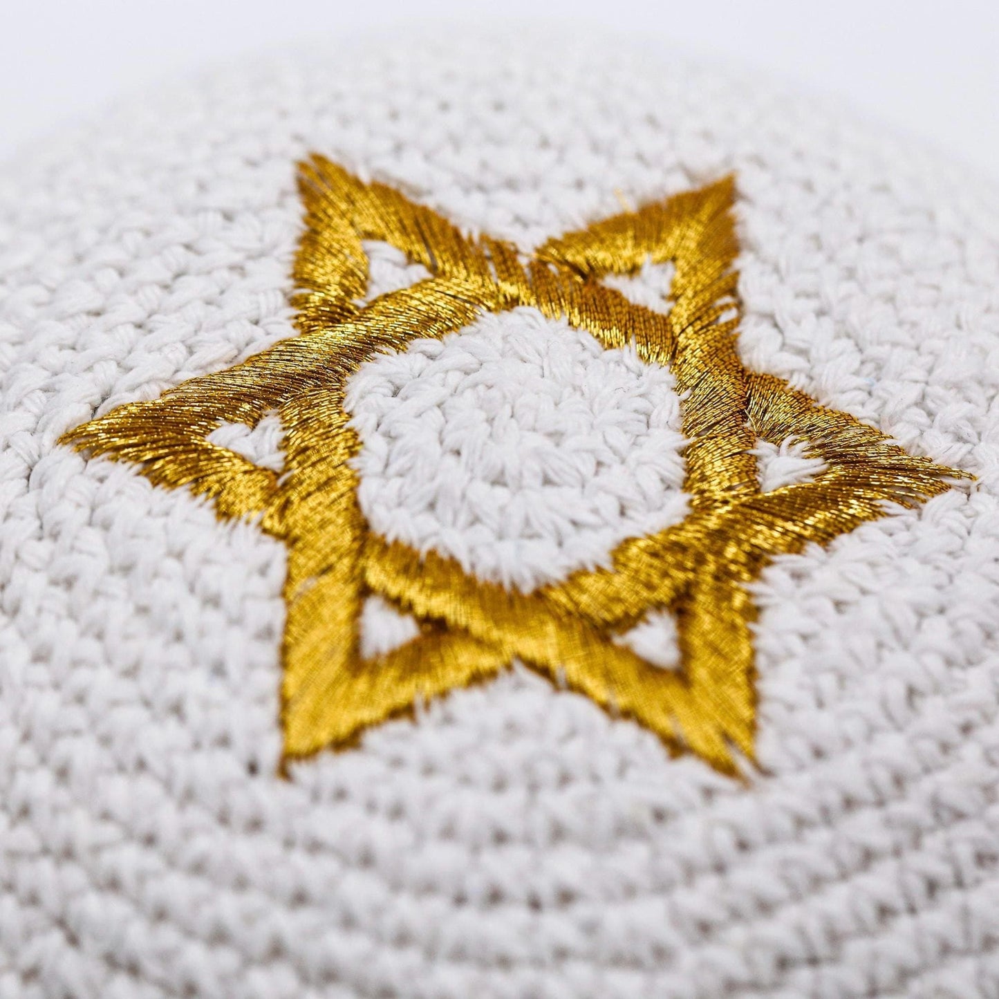 White & Gold Kippah