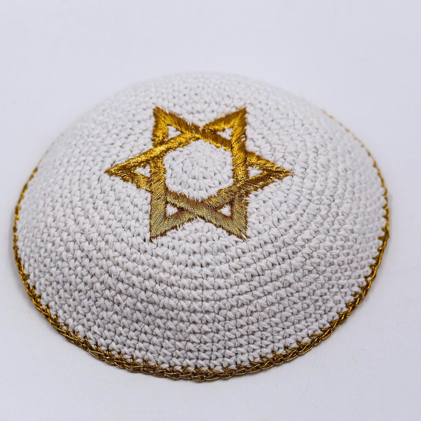 White & Gold Kippah