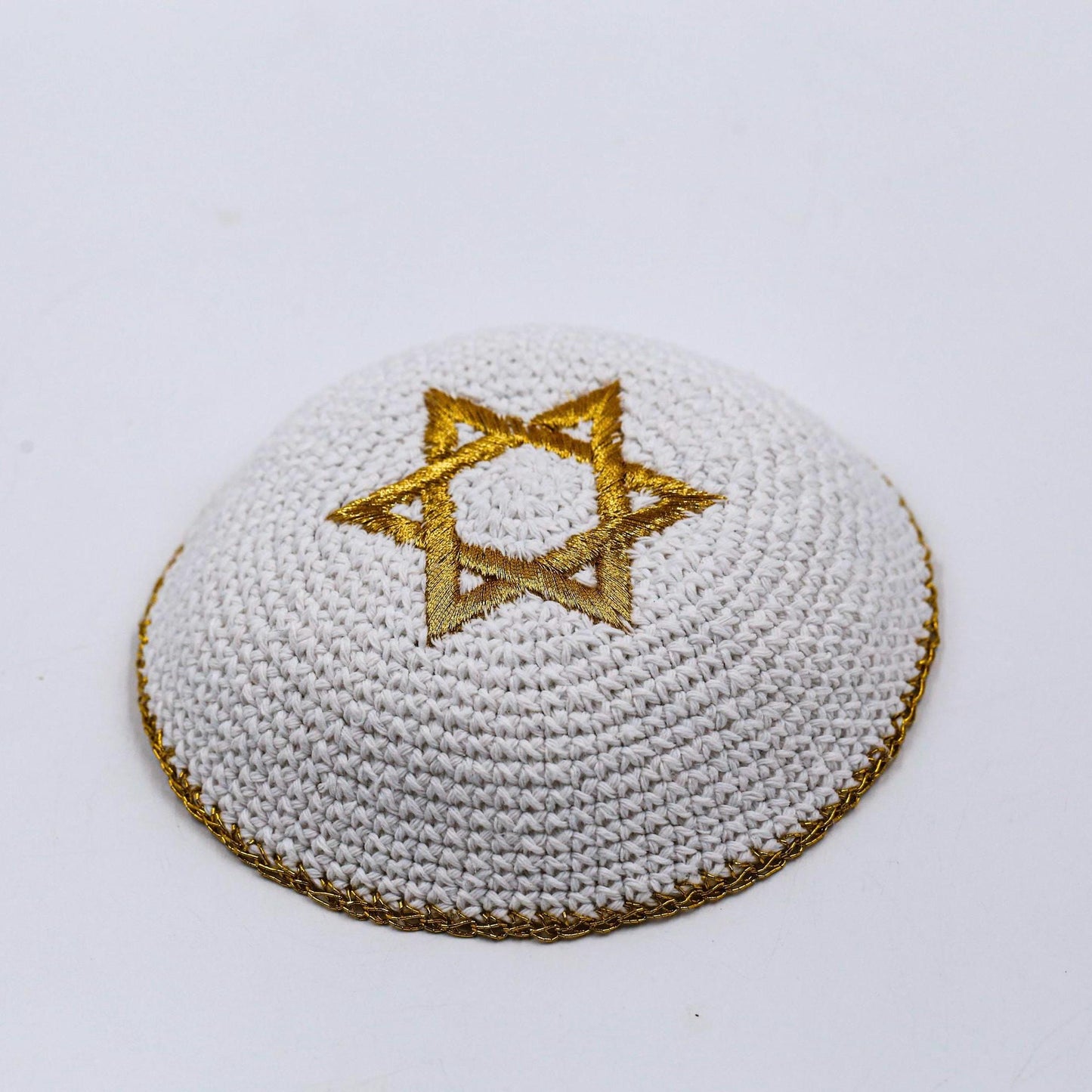 White & Gold Kippah