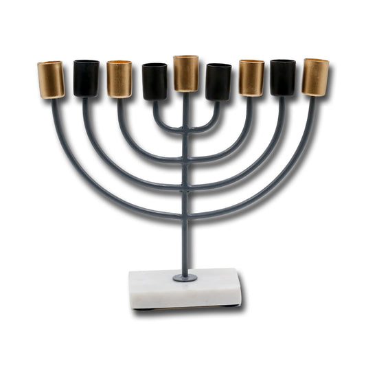 White Marble Base Menorah