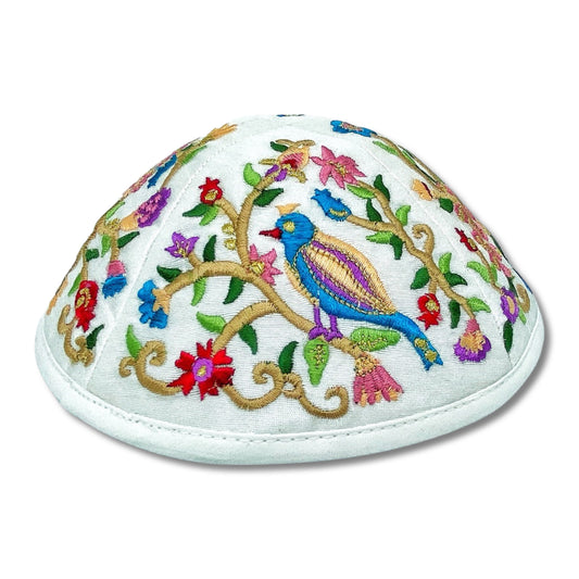 Colourful Bird Embroidered Kippah