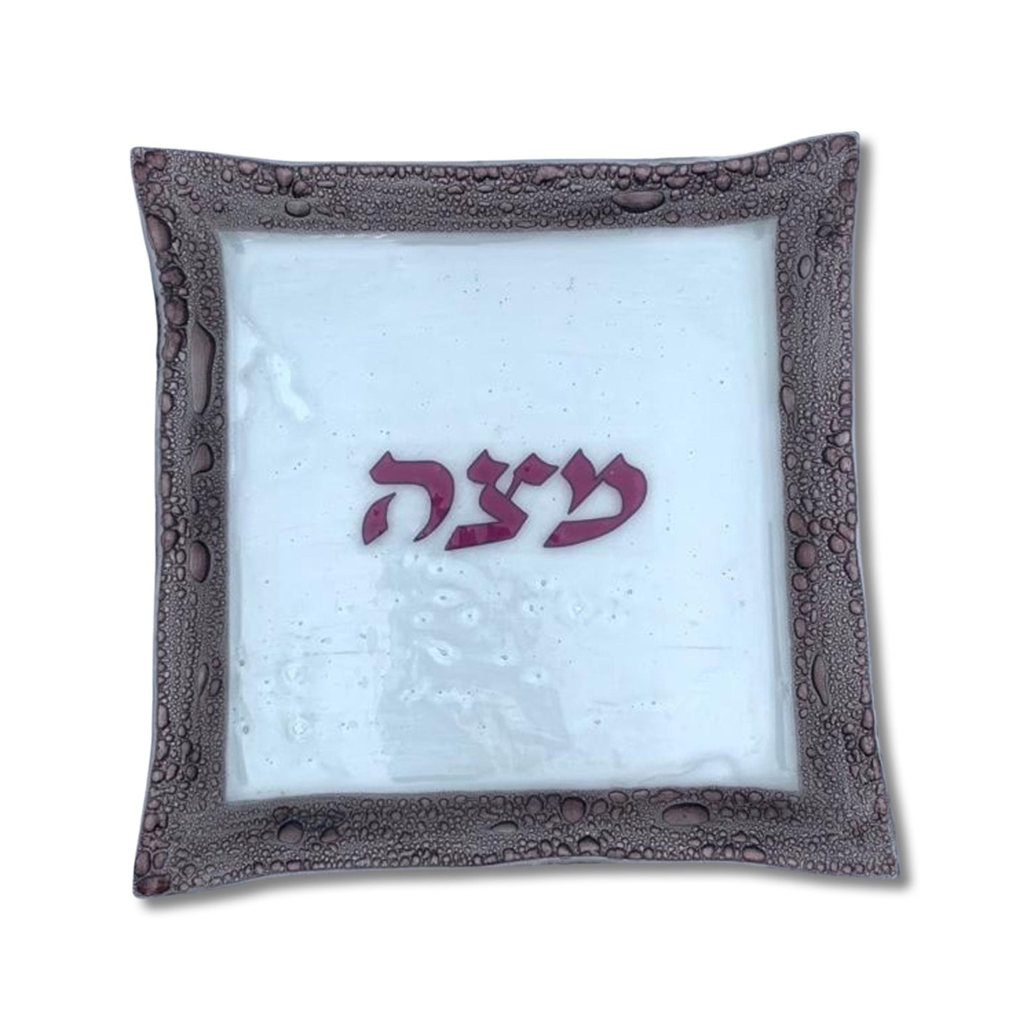 Bubbled Glass Passover Matzah Plate