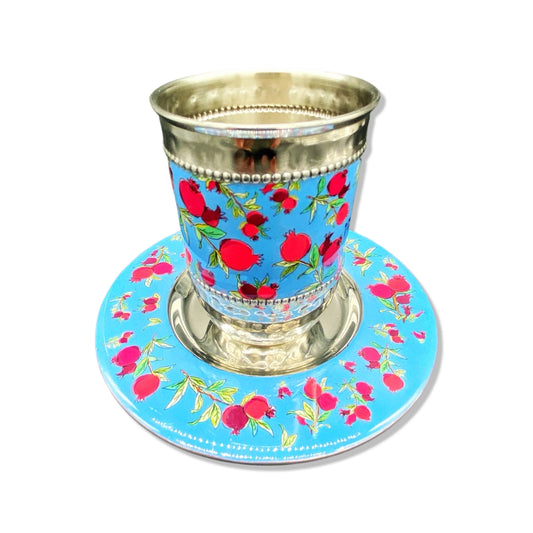 Silver Pomegranate Stainless Steel Kiddush Cup