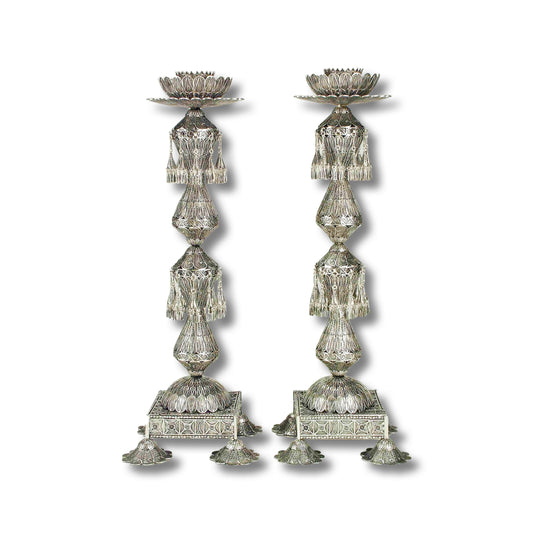 Big Sterling Silver Shabbat Candle Holders