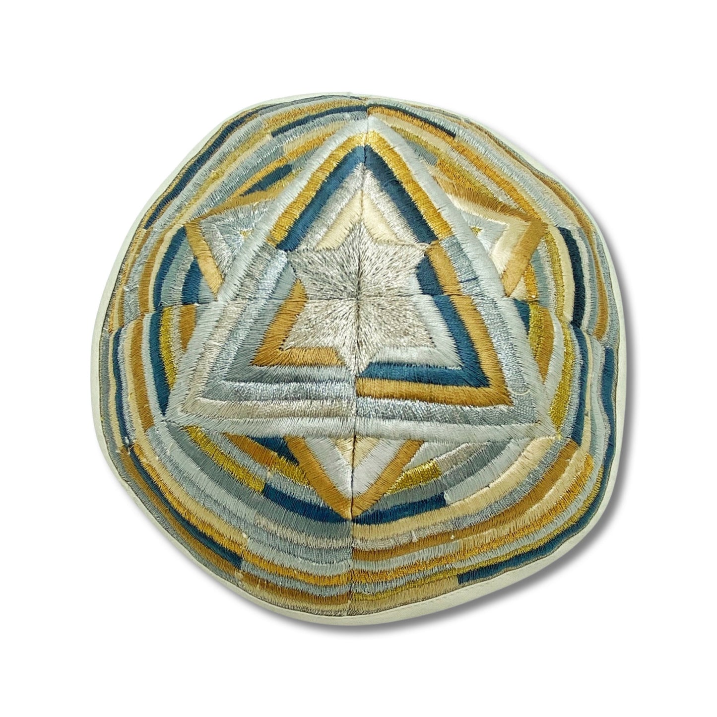 Gold Star of David Embroidered Kippah