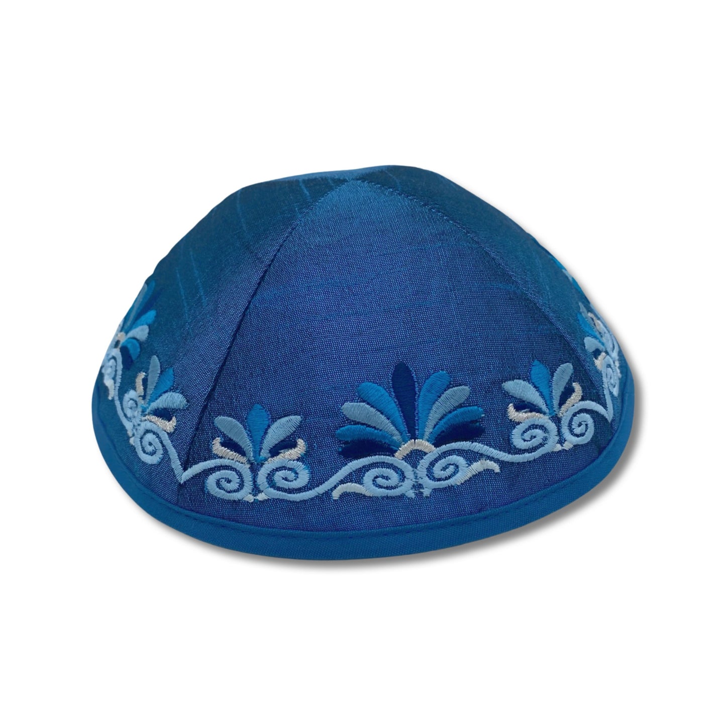 Blue Embroidered Kippah