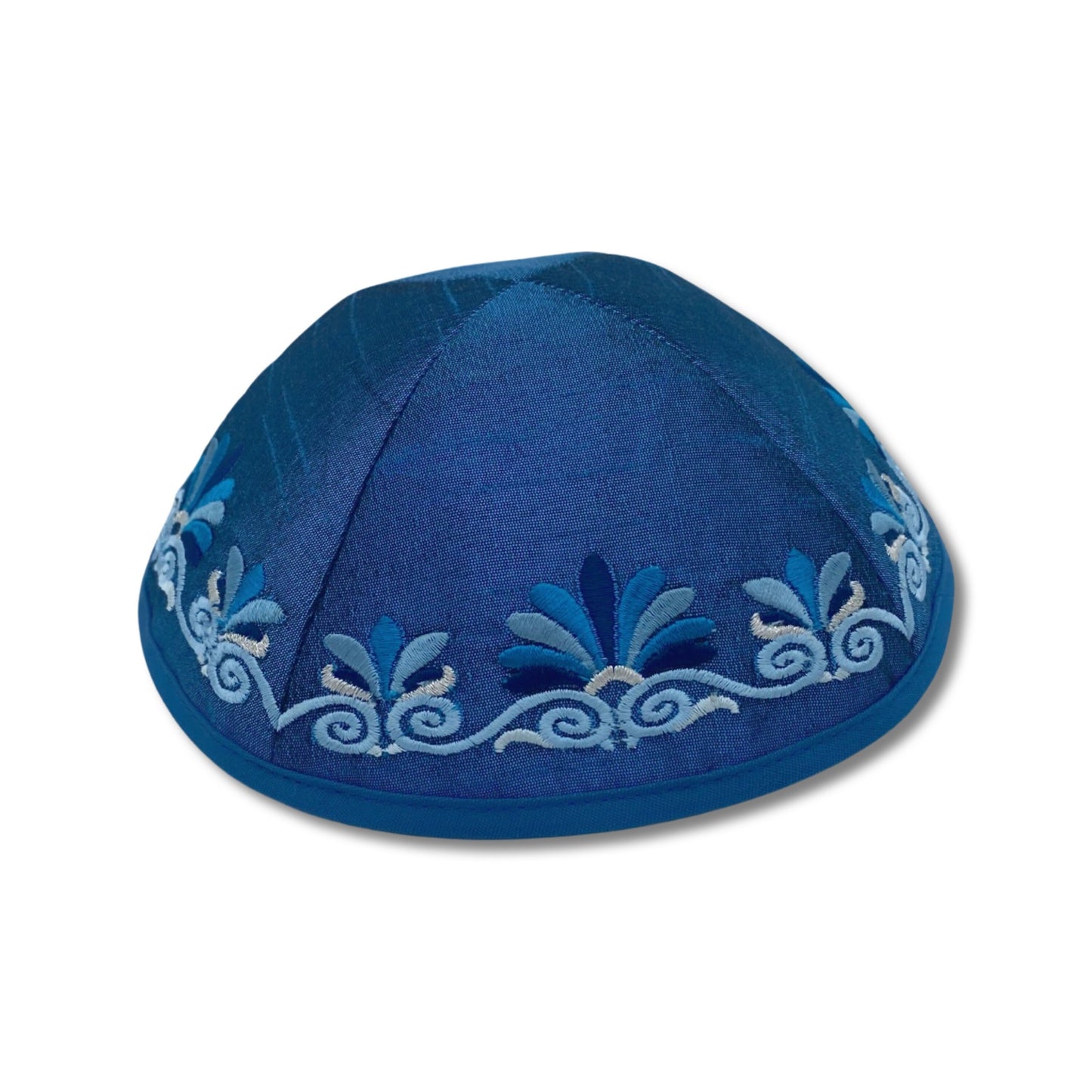 Blue Embroidered Kippah
