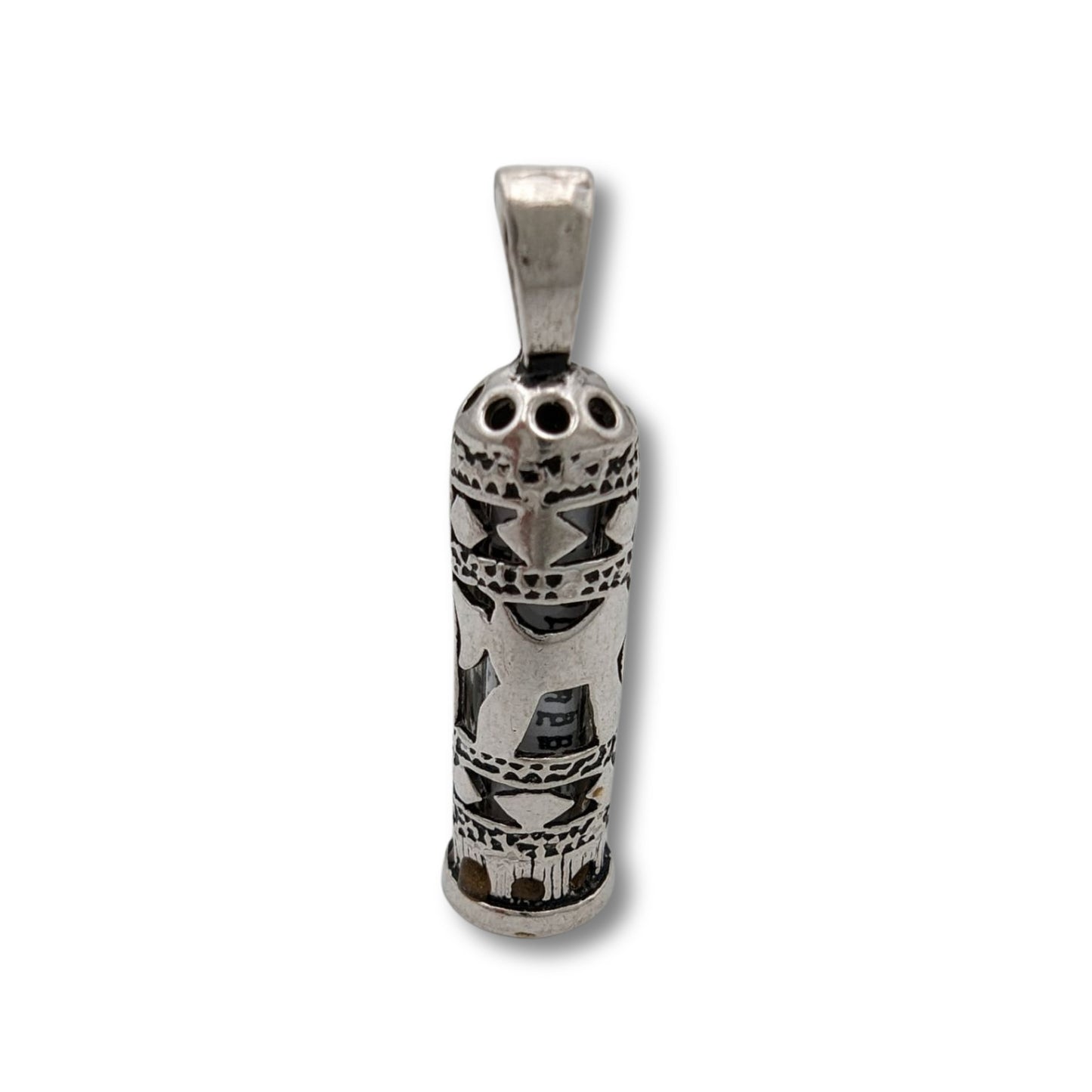 Sterling Silver Mezuzah Necklace with Scroll
