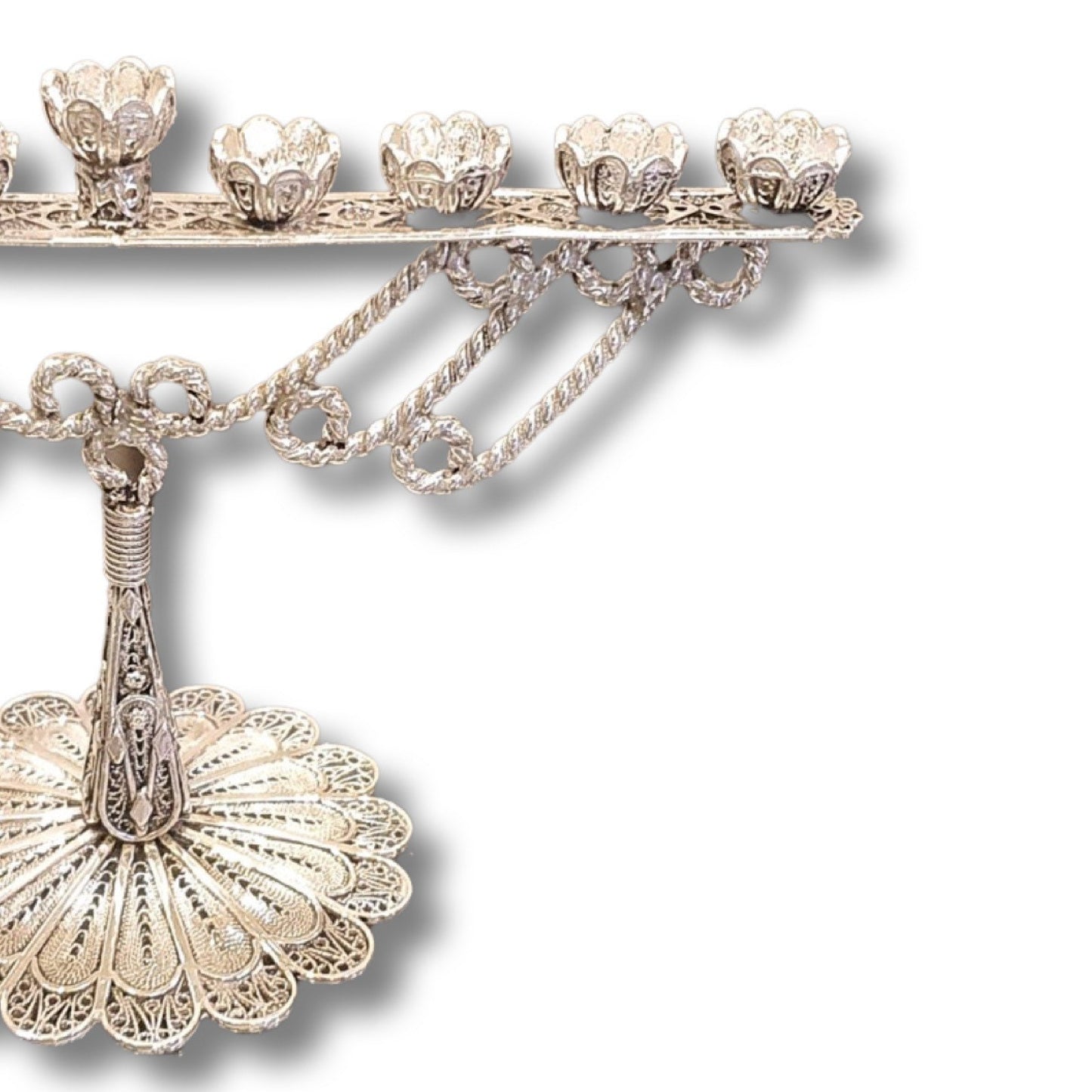 Sterling Silver Menorah Yemenite Filigree Art