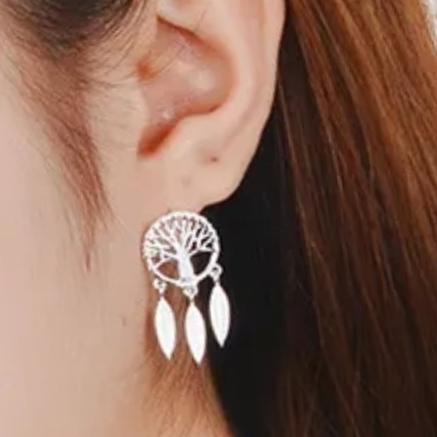Sterling Silver Tree of Life Earring