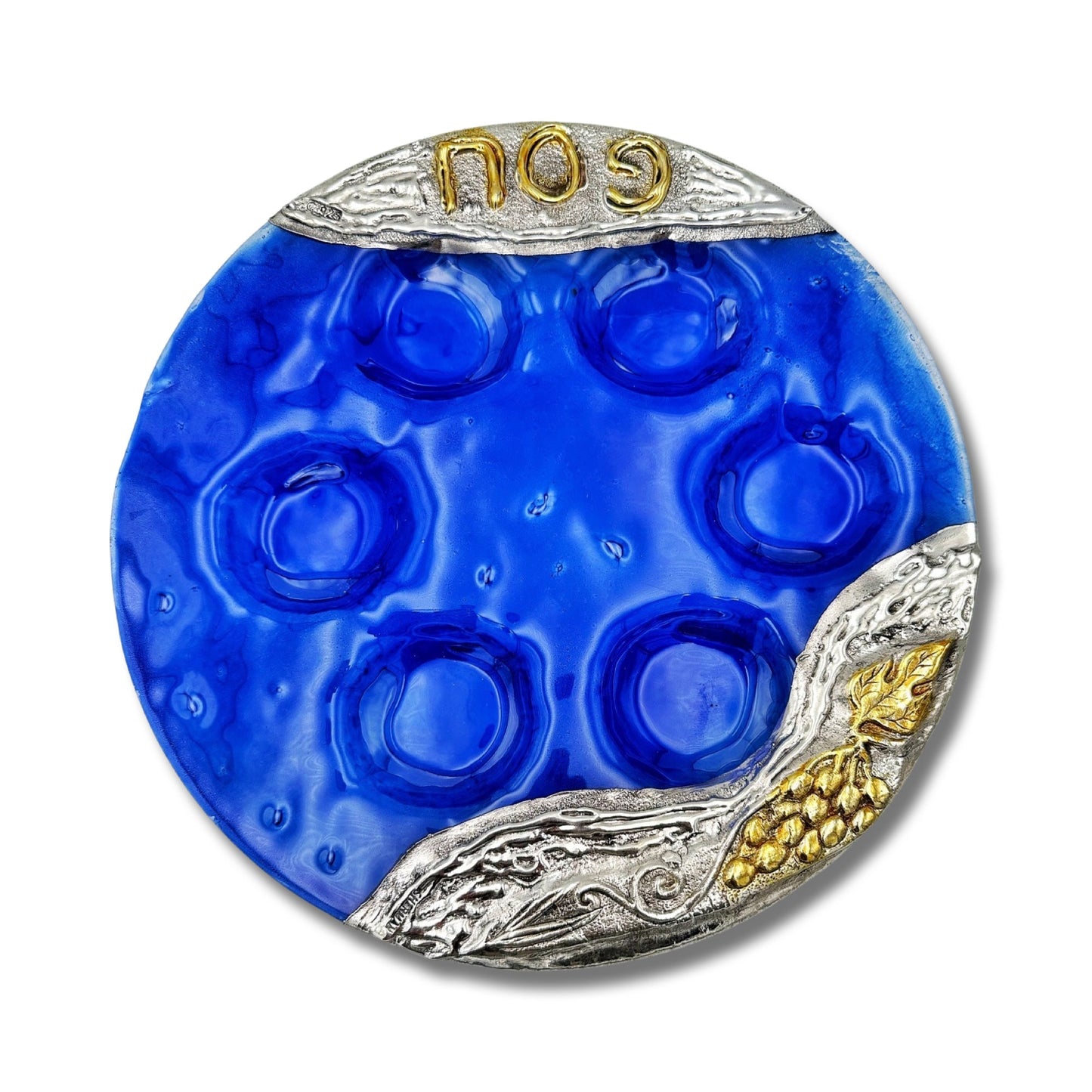Sterling Silver & Glass Passover Plate