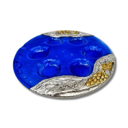 Sterling Silver & Glass Passover Plate