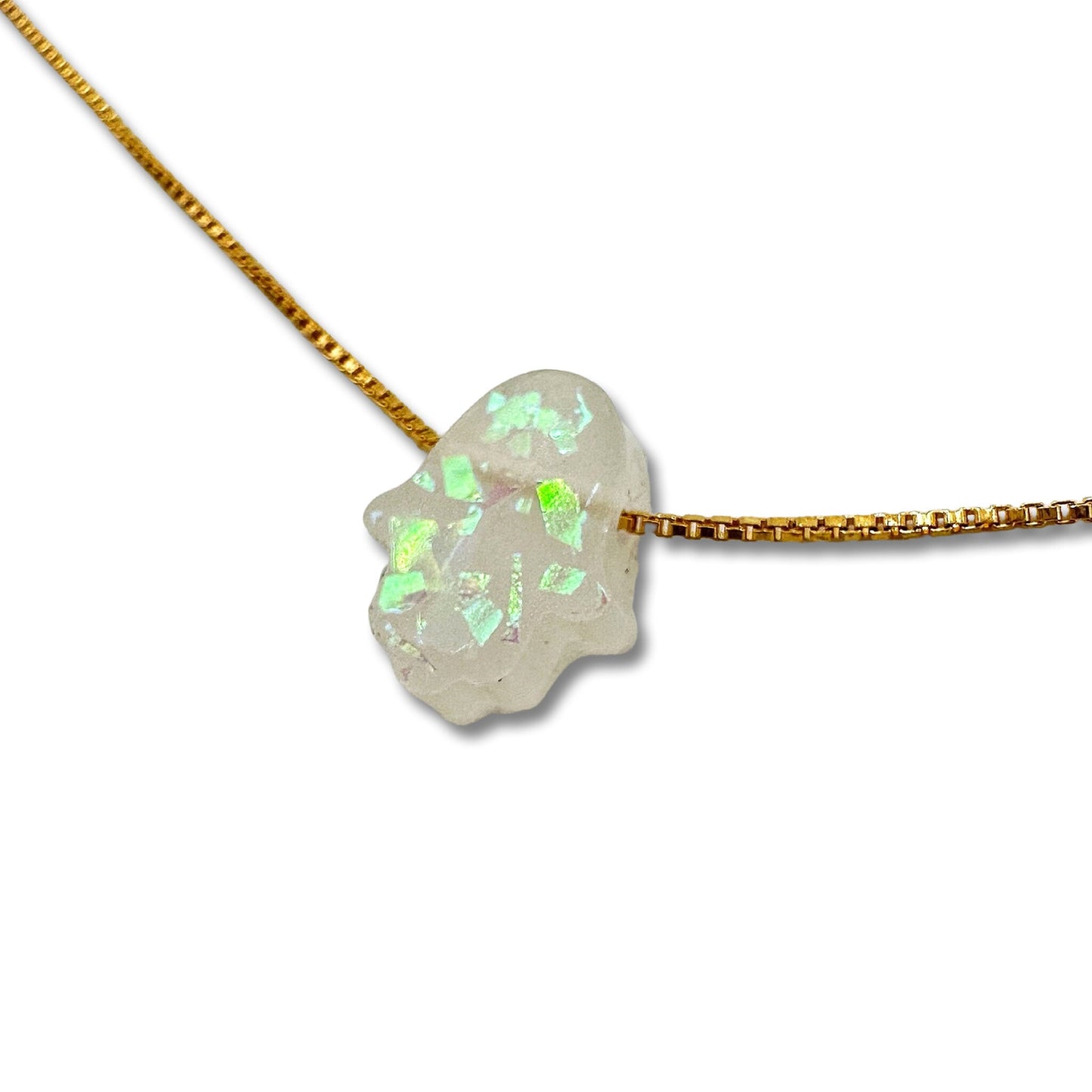 Opal Imitation Hamsa Necklace