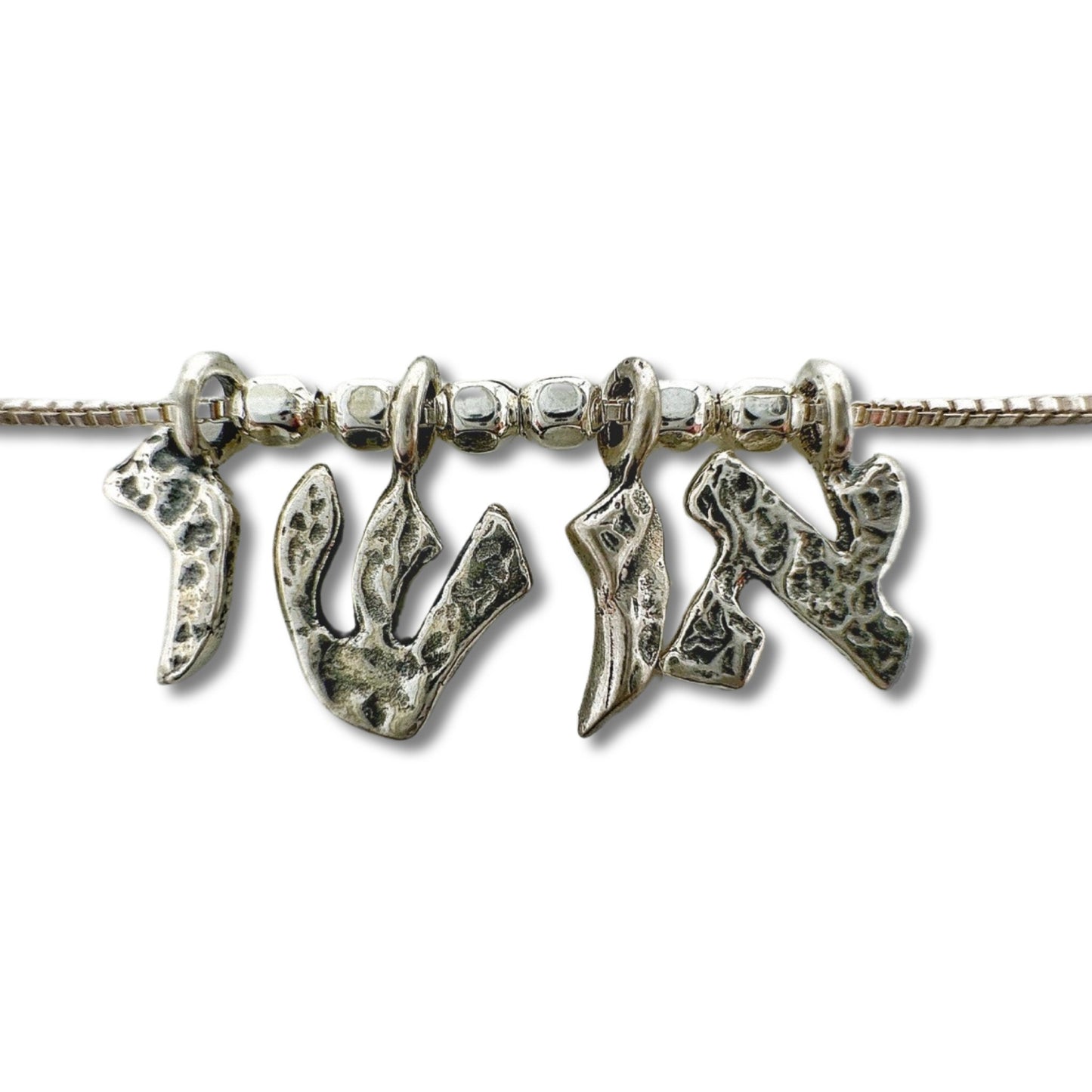 Personalized Hebrew Silver Name Necklace