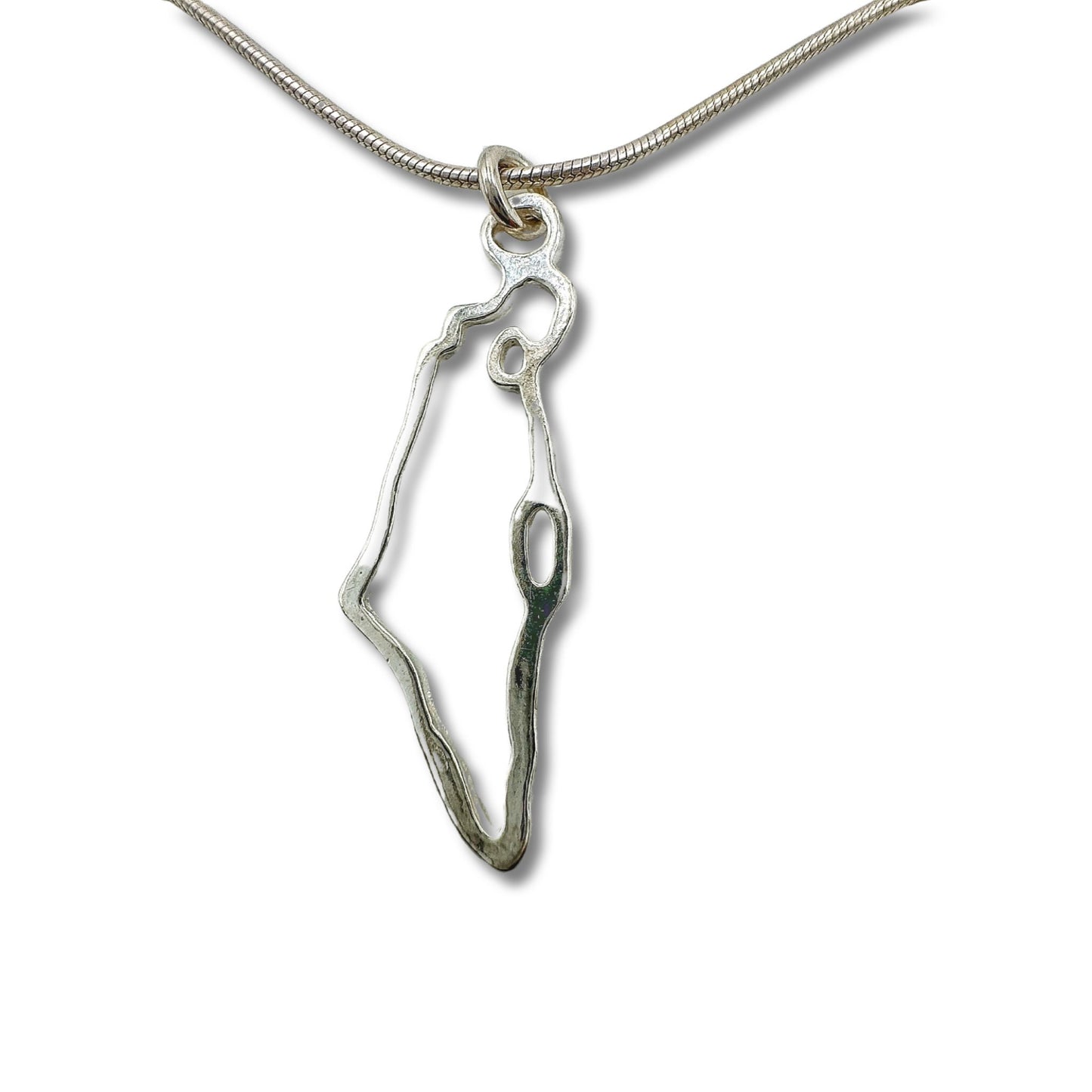 Sterling Silver Israel Map Necklace/Pendant