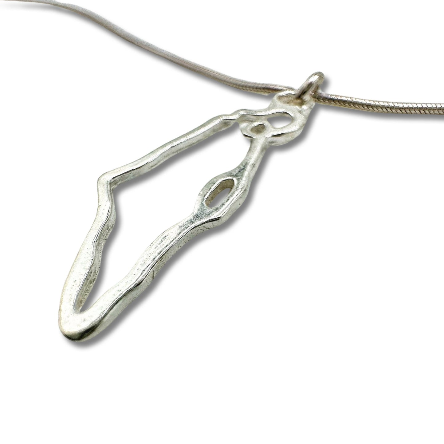 Sterling Silver Israel Map Necklace/Pendant