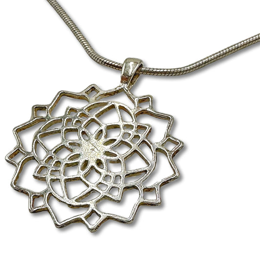 Sterling Silver Mandala Star of David Necklace/Pendant