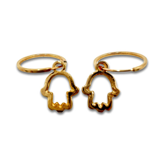 Gold Filled Hamsa Earrings Made in Israel